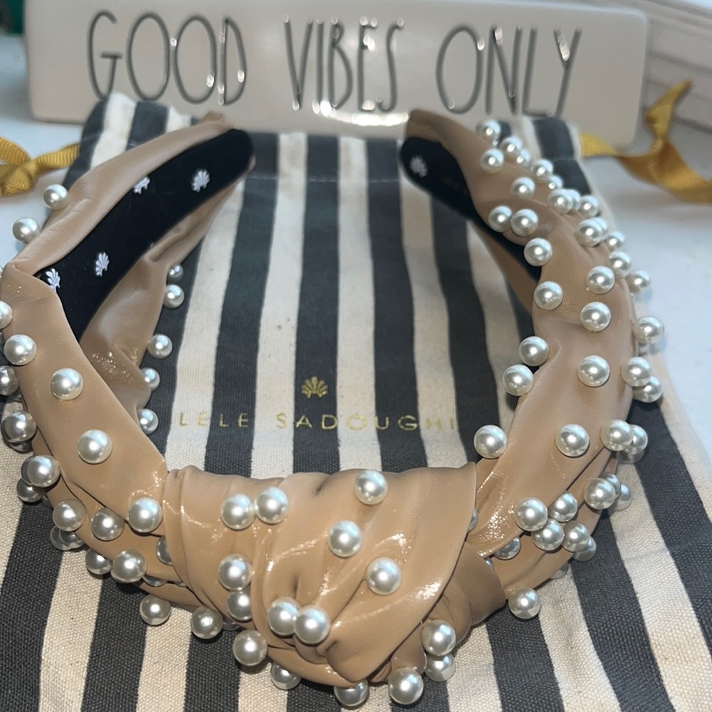 Lele Sadoughi Gingerbread Faux Leather Headband